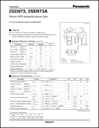 2SD0973 datasheet: Silicon NPN epitaxial planer type small signal transistor 2SD0973