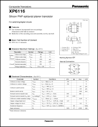 XP06116 datasheet: Silicon PNP epitaxial planer transistor XP06116