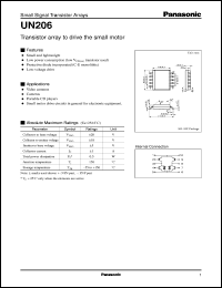 UNA0206 datasheet: Transistor array to drive the small motor UNA0206